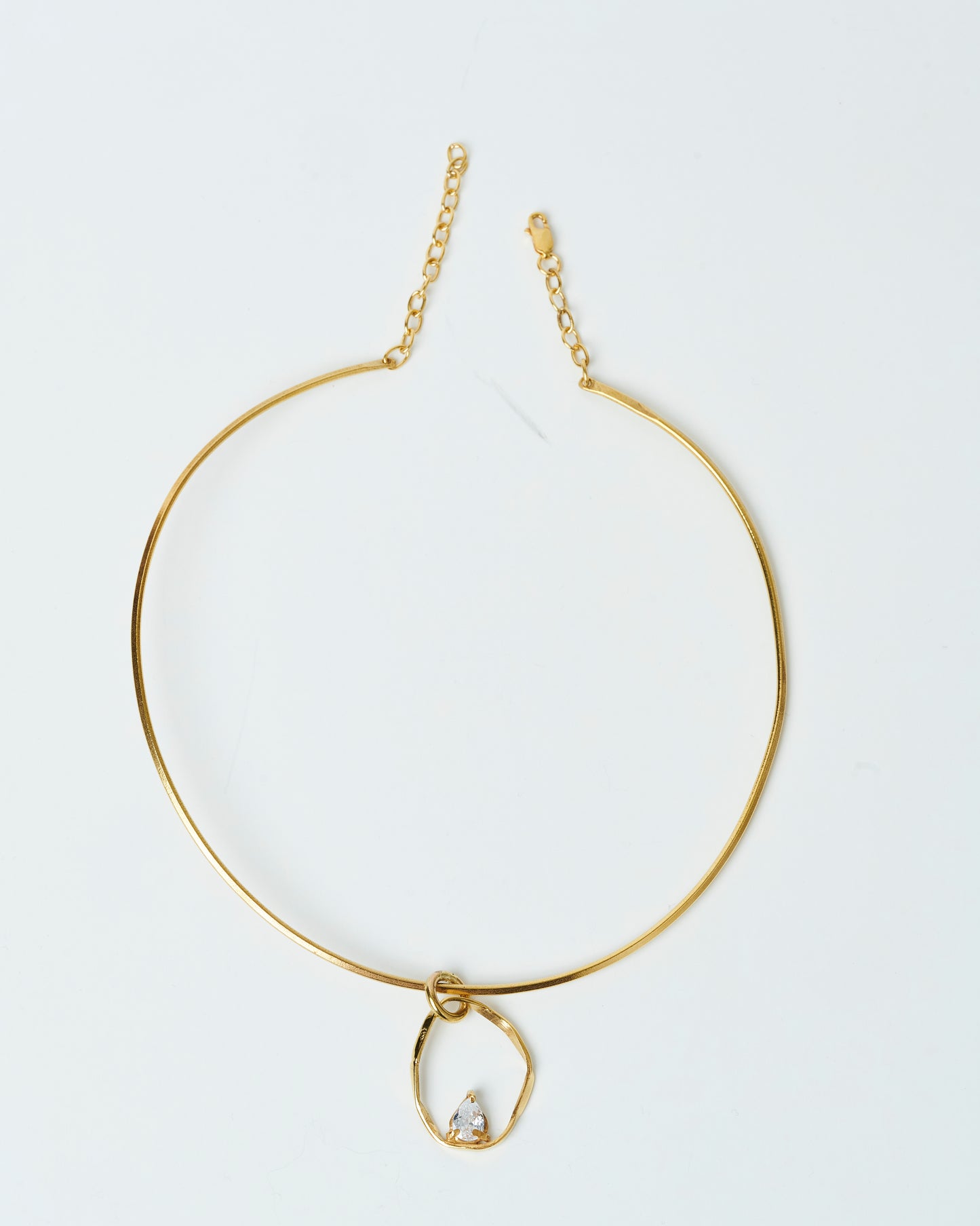 Choker Mare piedra blanca - Enchapado