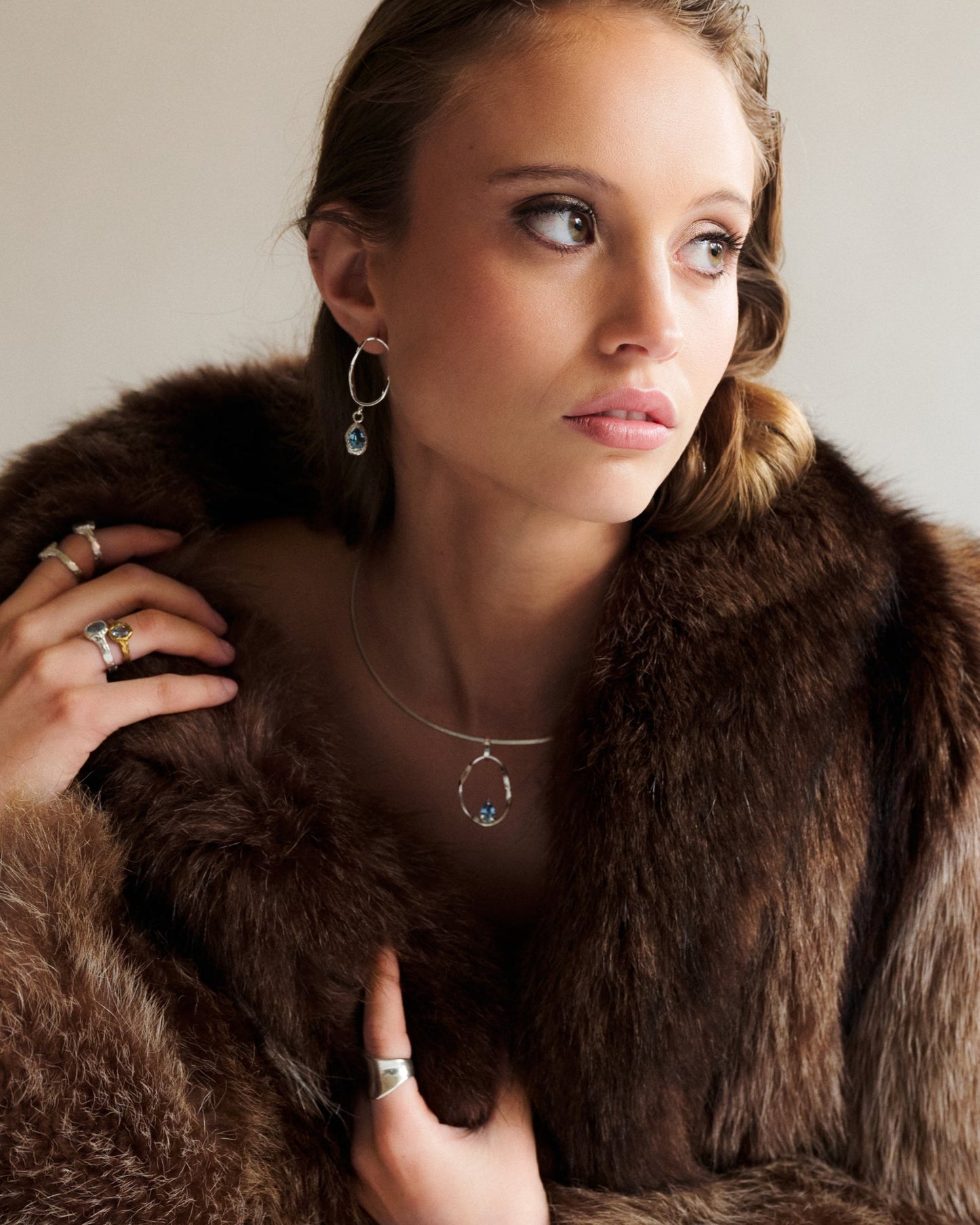 Choker Mare piedra azul