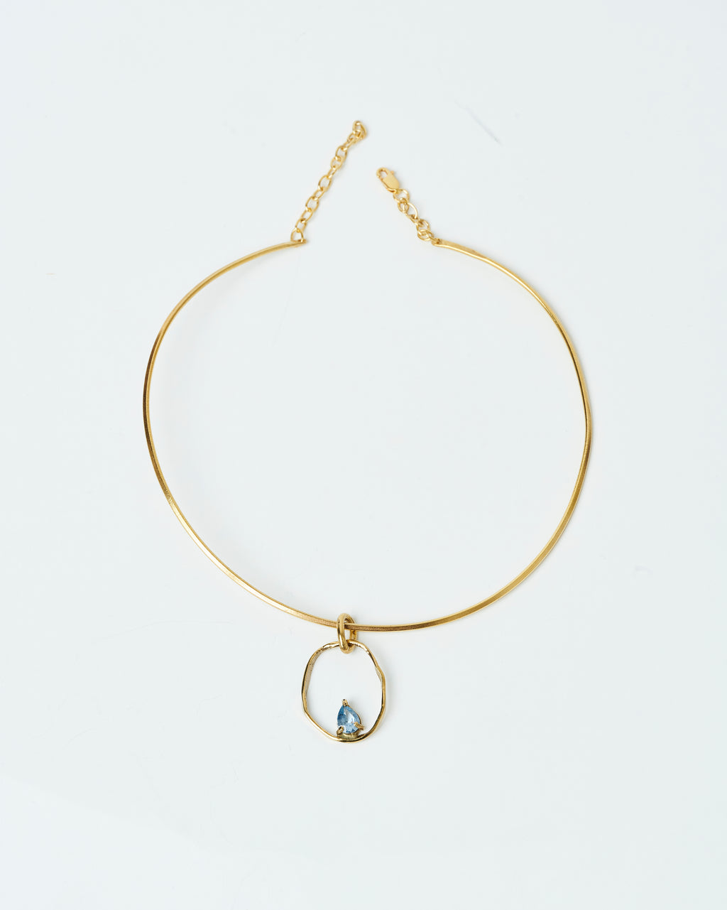 Choker Mare piedra azul- Enchapado