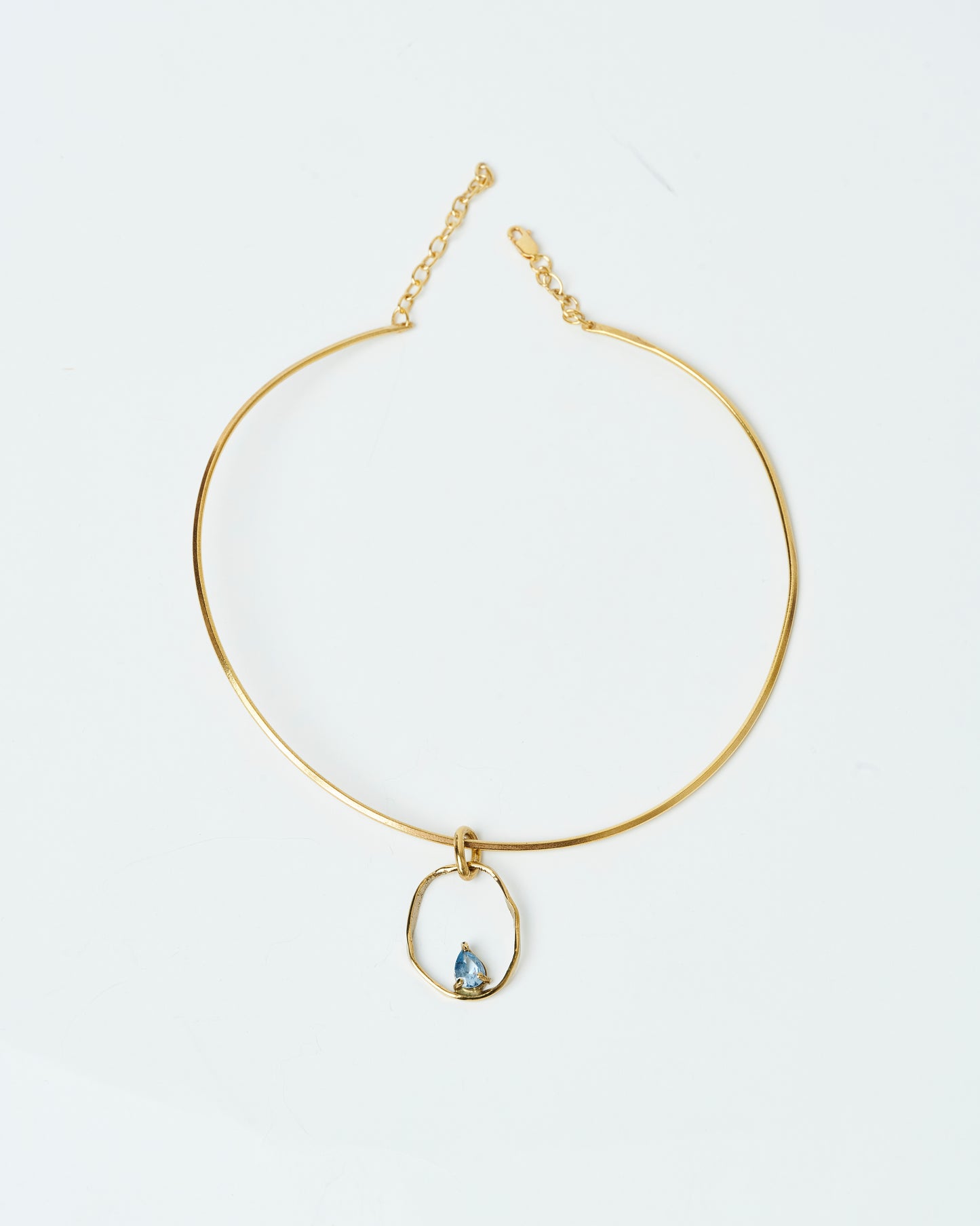 Choker Mare piedra azul- Enchapado