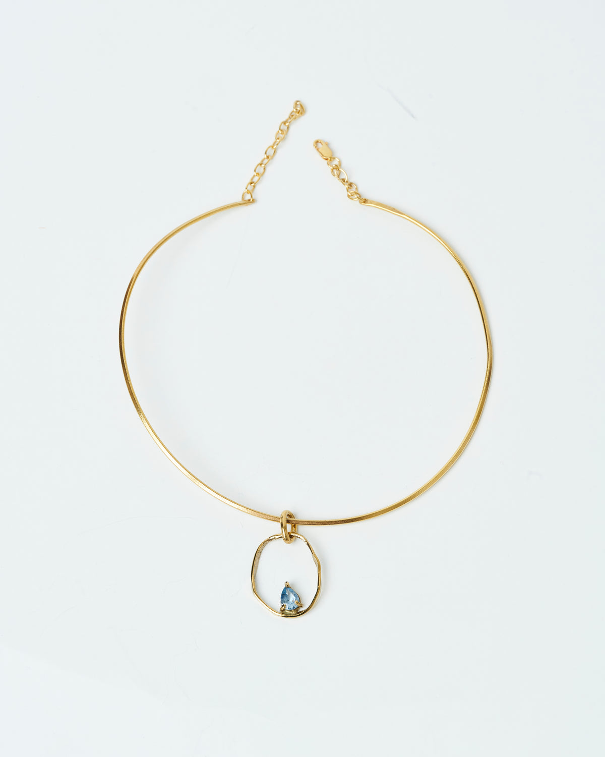 Choker Mare piedra azul- Enchapado