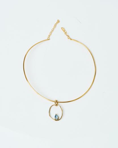 Choker Mare piedra azul- Enchapado