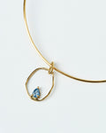 Choker Mare piedra azul- Enchapado