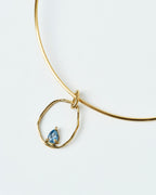 Choker Mare piedra azul- Enchapado