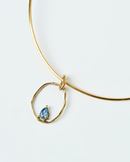 Choker Mare piedra azul- Enchapado