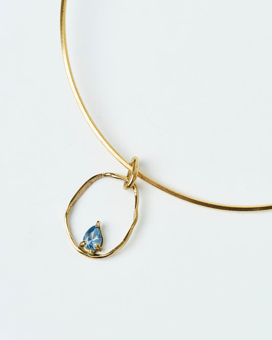 Choker Mare piedra azul- Enchapado
