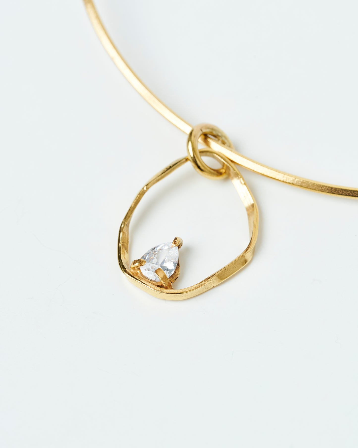 Choker Mare piedra blanca - Enchapado