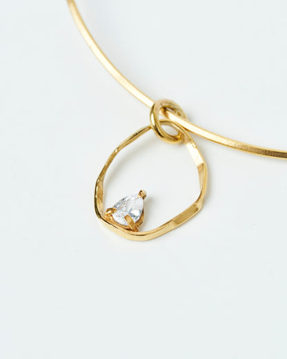 Choker Mare piedra blanca - Enchapado