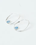 Aros Fiore azul - Plata