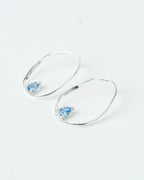 Aros Fiore azul - Plata