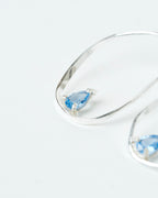 Aros Fiore azul - Plata