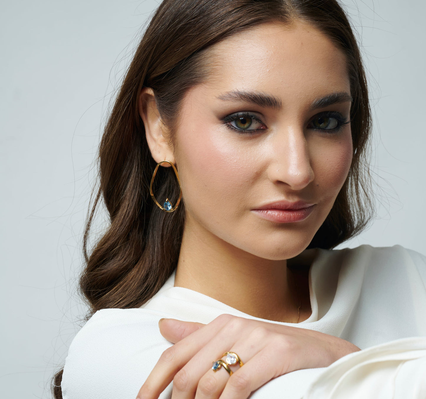 Aros Fiore azul - Enchapados