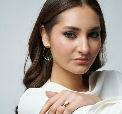 Aros Fiore azul - Enchapados