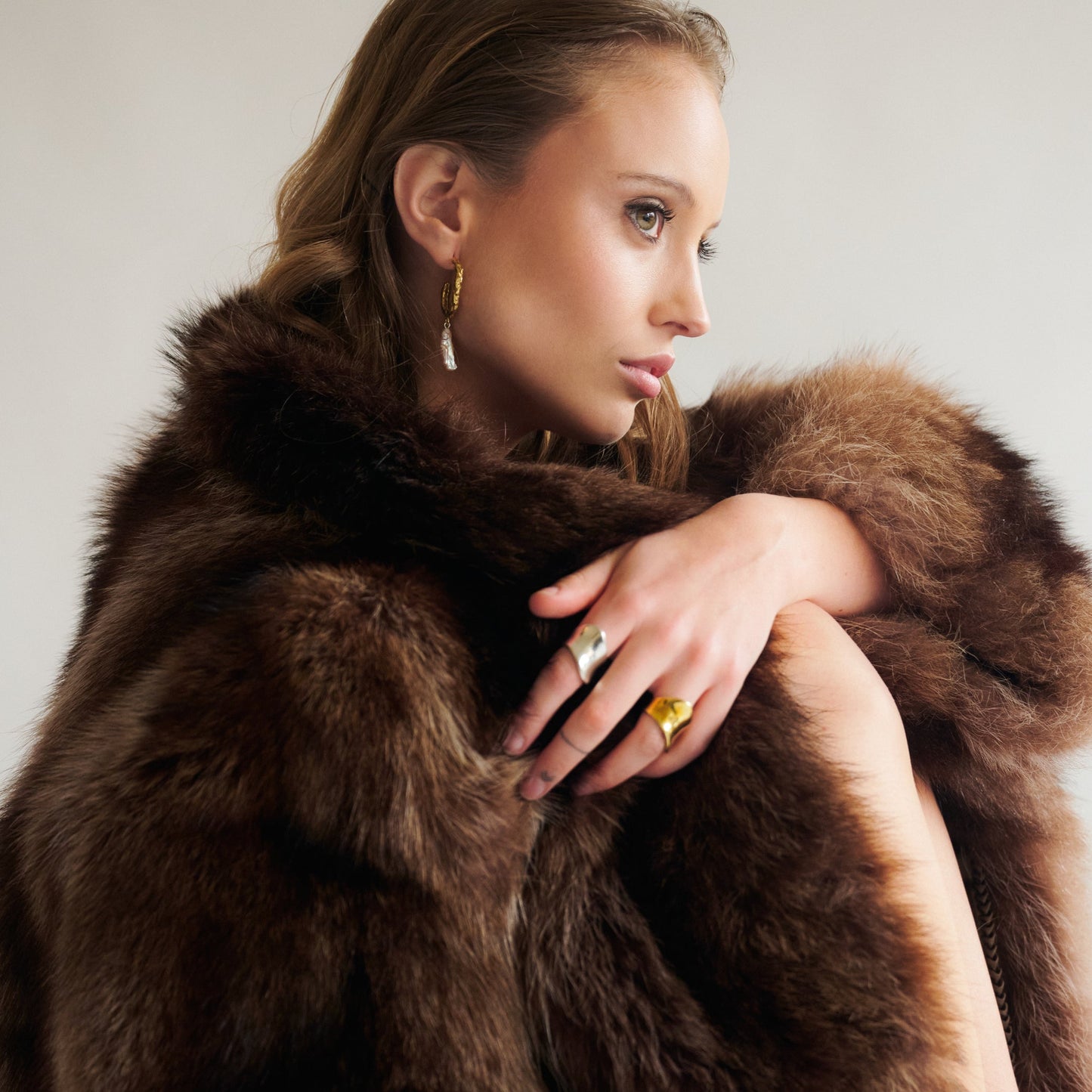 Aros Siena perlas - Enchapados