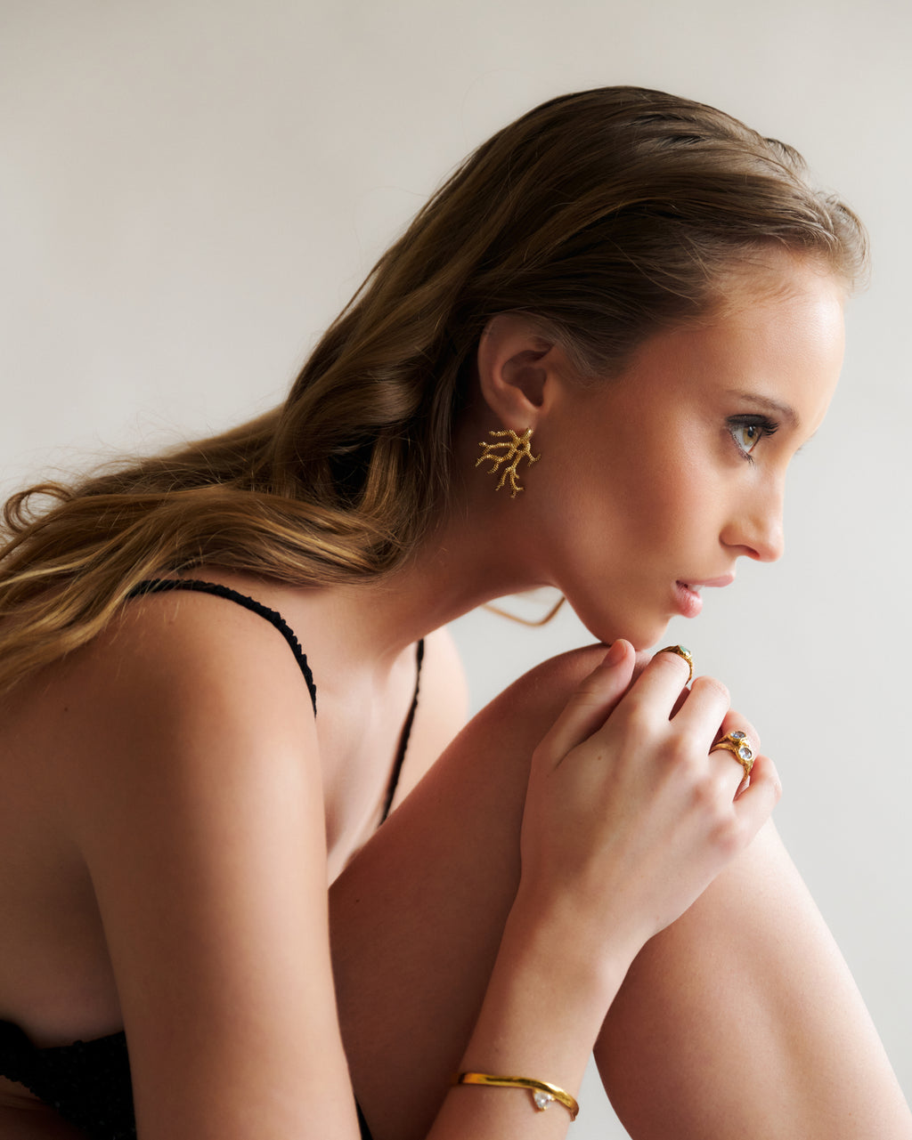 Aros Coral oro