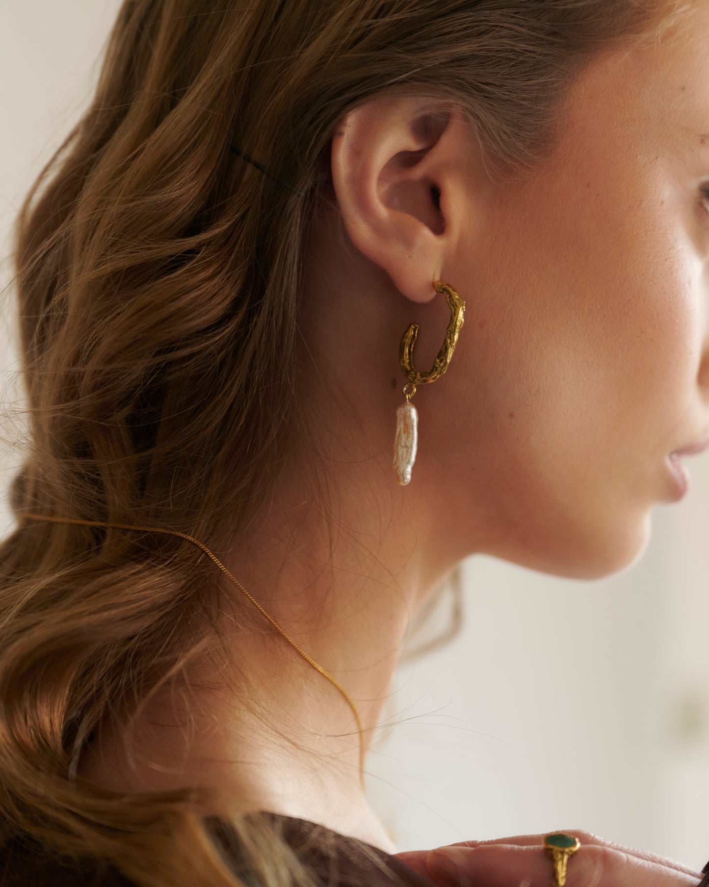 Aros Siena perlas - Enchapados