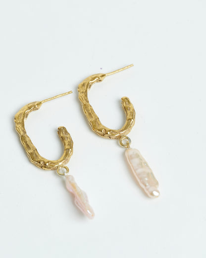 Aros Siena perlas - Enchapados