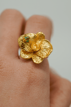 Anillo Orquídea - esmeralda
