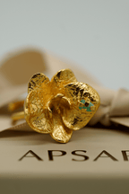Anillo Orquídea - esmeralda