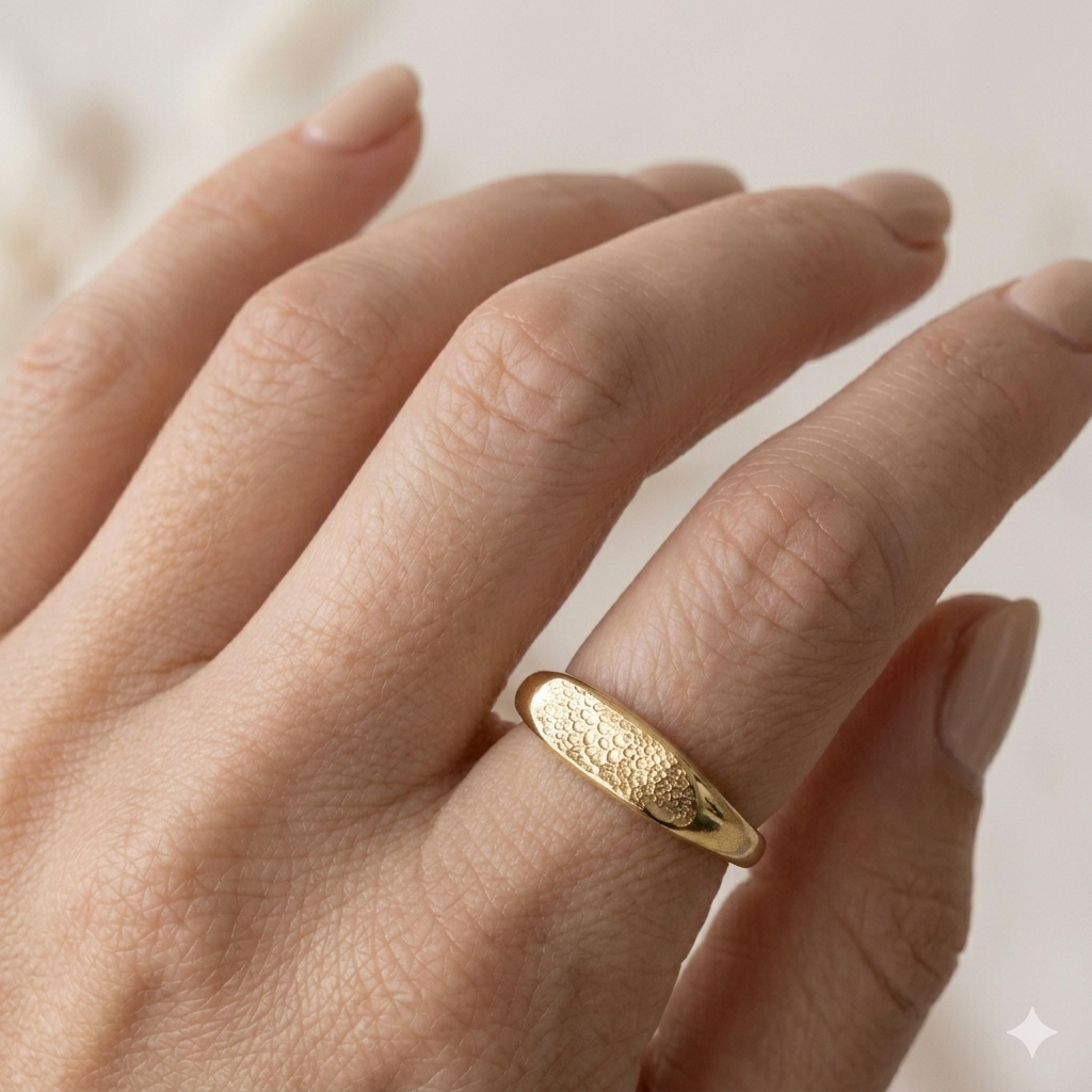 Anillo huella banda - Enchape de oro