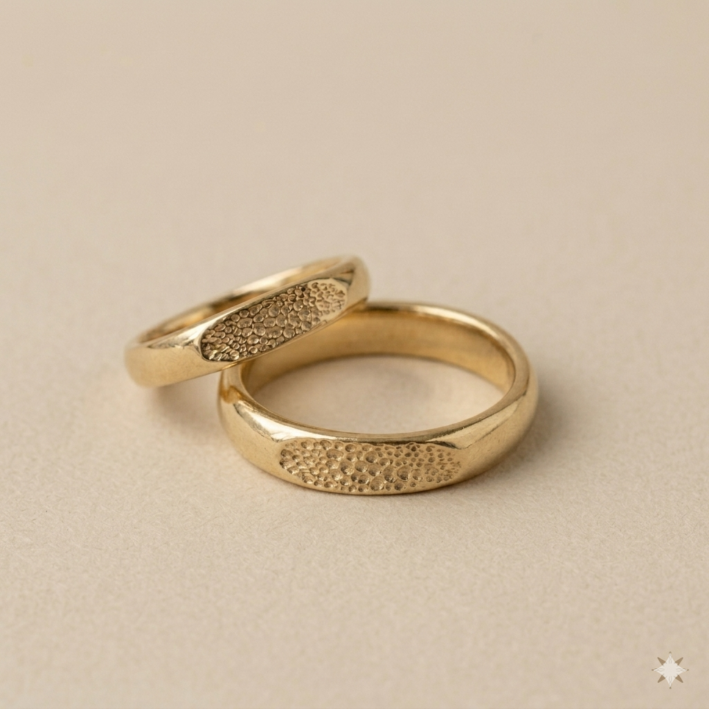 Anillo huella banda - Enchape de oro