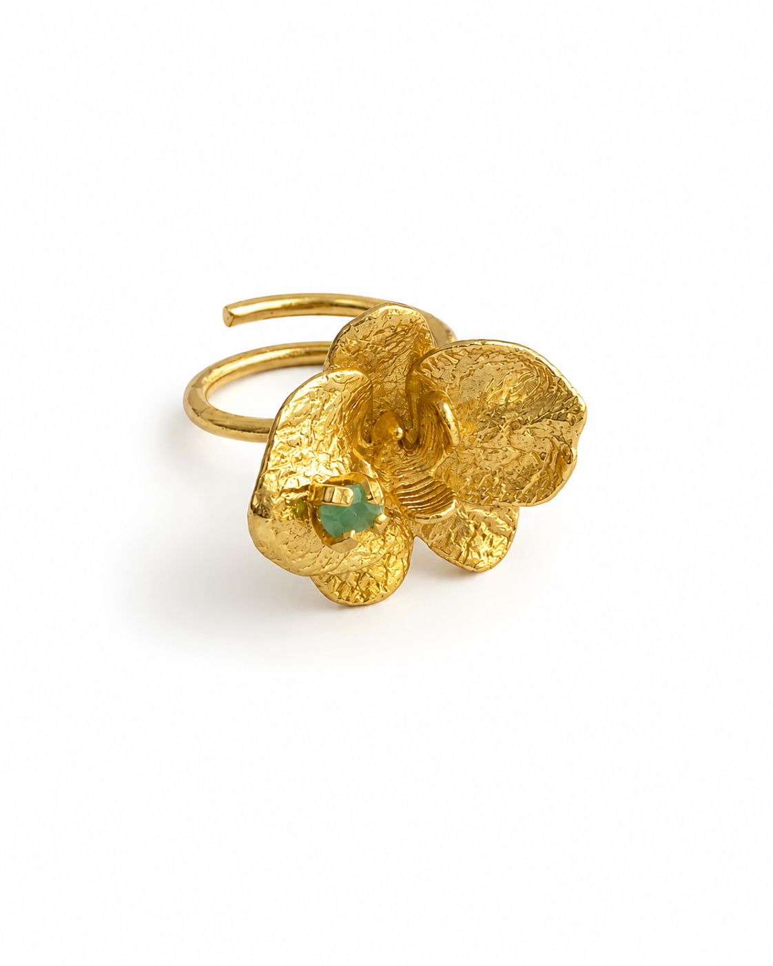 Anillo Orquídea - esmeralda